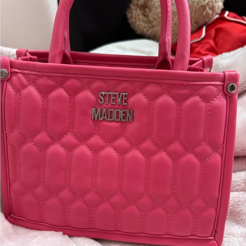 Steve Madden Pink Quilted Women's Bag ( with straps )